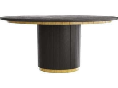 Arteriors Home Reid Round Wood Ebony Dining Table ARH6970