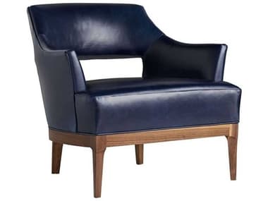 Arteriors Home Laurette Blue Leather Accent Chair ARH8152