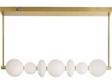 Arteriors Home Raphael 1-Light Opal Antique Brass White Gold Island Pendant ARHDLC39