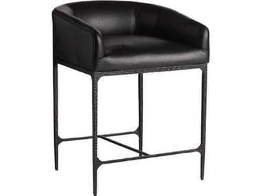 Arteriors Home Osbourne Black Blackened Iron Leather Counter Stool ARHFSI17