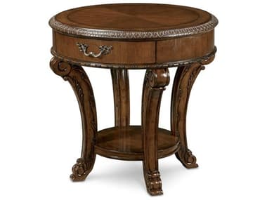 A.R.T. Furniture Old World 28" Round Wood Cherry Pomegranate End Table AT1433032606