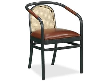 A.R.T. Furniture Bobby Berk Rubberwood Brown Faux Leather Upholstered Arm Dining Chair AT2392052302