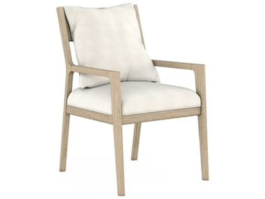 A.R.T. Furniture North Side Ash Wood White Fabric Upholstered Arm Dining Chair AT2692072556K2