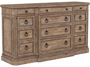 A.R.T. Furniture Architrave 70" Wide 12-Drawers Brown Pine Wood Triple Dresser AT2771312608