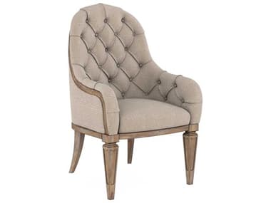 A.R.T. Furniture Architrave Rubberwood Beige Fabric Upholstered Arm Dining Chair AT2772072608