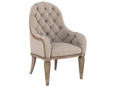 A.R.T. Furniture Architrave Rubberwood Beige Upholstered Arm Dining Chair AT2772072608