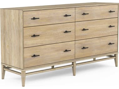 A.R.T. Furniture Frame 62" Wide 6-Drawers Beige Ash Wood Double Dresser AT2781312335