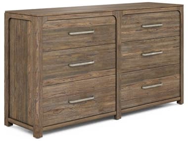 A.R.T. Furniture Stockyard 72" Wide 6-Drawers Brown Ash Wood Double Dresser AT2841312303