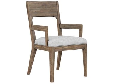 A.R.T. Furniture Stockyard Ash Wood Brown Fabric Upholstered Arm Dining Chair AT2842052303