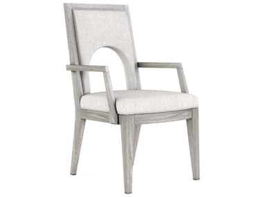 A.R.T. Furniture Vault Rubberwood Gray Fabric Upholstered Arm Dining Chair AT2852072354