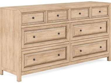 A.R.T. Furniture Post 71" Wide 8-Drawers Beige Ash Wood Double Dresser AT2881302355