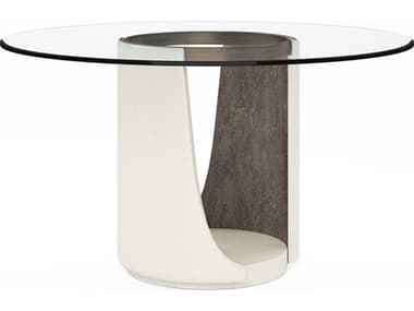 A.R.T. Furniture Blanc 48" Round Glass Alabaster Dining Table AT2892251040