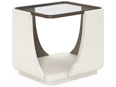 A.R.T. Furniture Blanc 24" Rectangular Glass Alabaster End Table AT2893031040