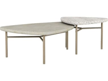 A.R.T. Furniture Cotiere Bunching 42" Wood Terrazzo Linen Bronze Cocktail Table AT2993621243