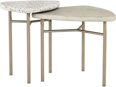 A.R.T. Furniture Cotiere Bunching 20" Wood Terrazzo Linen Bronze End Table AT2993651243