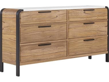 A.R.T. Furniture Portico 68" Wide 6-Drawers Brown Parrawood Double Dresser AT3231313351