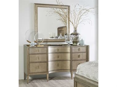 A.R.T. Furniture Cove 70" Wide 9-Drawers Silver Rubberwood Dresser with Wall Mirror AT3491302743SET