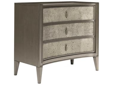 A.R.T. Furniture Cove 38" Wide 3-Drawers Mica Silver Rubberwood Bachelor Chest Nightstand AT3491582743