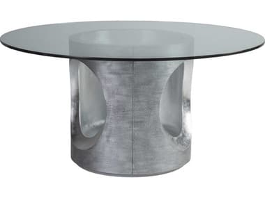 Artistica Signature Designs Circa 56" Round Glass Textured Gray Dining Table ATS01227587056C