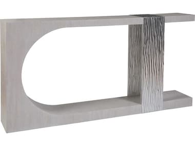 Artistica Signature Designs Sereno 72&quot; Rectangular Metal Misty White Gray Silver Leaf Console Table ATS012291966