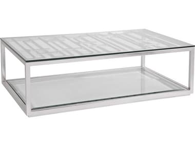 Artistica Mar Monte Grate 54" Rectangular Glass Warm Silver Leaf Cocktail Table ATS012300949