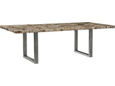 Artistica Signature Designs Caldera 88" Rectangular Silver Varied Petrified Wood Dining Table ATS012305877C