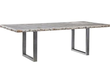 Artistica Signature Designs Seamount 84" Rectangular White Clam Shell Silver Dining Table ATS012306877C