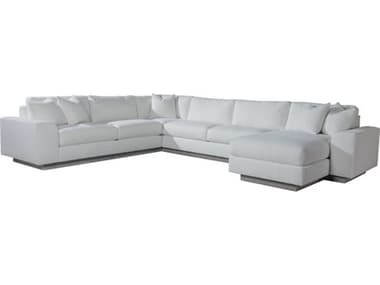 Artistica Upholstery Lana 161" Wide White Fabric Upholstered Sectional Sofa ATS01241050S40
