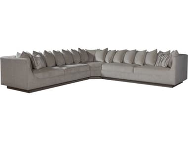 Artistica Upholstery Claudette 143" Wide Gray Fabric Upholstered Sectional Sofa ATS01241350S40