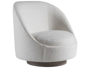 Artistica Upholstery Genevieve 39" Swivel White Fabric Accent Chair ATS01241511SW40