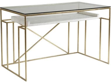 Artistica Cumulus 26" Gold Leaf With White Crystal Stone Writing Desk ATS2024933C