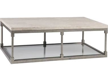 Artistica Topa " Rectangular Stone Antiqued Silver Leaf Cocktail Table ATS2135945