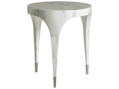 Artistica Signature Designs Bello 18" Round White Gray Bone End Table ATS2243950