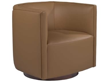 Artistica Upholstery Ingrid Swivel Brown Leather Accent Chair ATSLL263211SW60