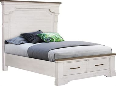 Avalon Furniture White Wood Queen Panel Bed AVLB0022650STG
