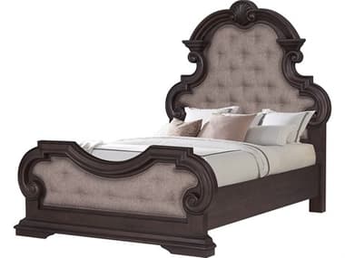 Avalon Furniture Distressed Oak Brown Hardwood Upholstered Queen Panel Bed AVLB0028450UPH