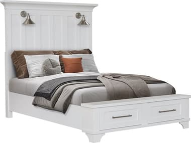 Avalon Furniture White Pine Wood Queen Platform Bed AVLB0029950STG