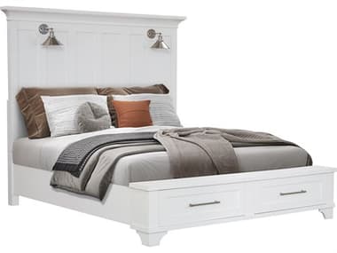 Avalon Furniture White Pine Wood King Platform Bed AVLB0029966STG