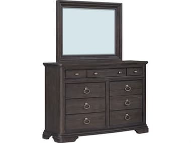 Avalon Furniture Brown Rubberwood Double Dresser and Mirror Set AVLB00566DSET