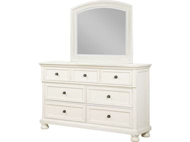 Avalon Furniture 7-Drawers Rubberwood Double Dresser and Mirror Set AVLB01163JBDCSET