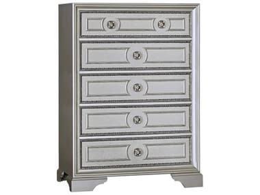 Avalon Furniture Silver Bronze Birch Wood Accent Chest AVLB01209C