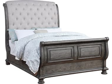 Avalon Furniture Grey Poplar Wood Upholstered Queen Sleigh Bed AVLB0162350