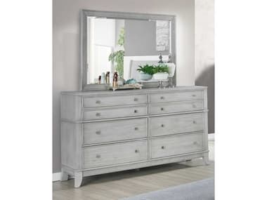 Avalon Furniture Gray Poplar Wood Double Dresser and Mirror Set AVLB0191ADMCSET