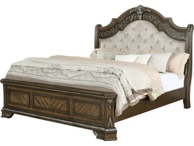 Avalon Furniture Oak Wood Upholstered Queen Panel Bed AVLB0192050