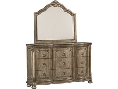 Avalon Furniture Brown Rubberwood Dresser and Mirror Set AVLB02011DCSET