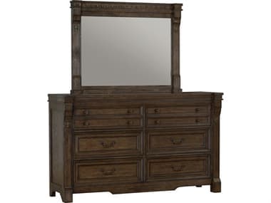 Avalon Furniture 6-Drawers Rubberwood Double Dresser and Mirror Set AVLB02122DSET