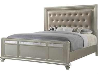 Avalon Furniture Silver Hardwood Upholstered King Panel Bed AVLB0846J66
