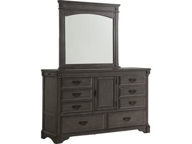Avalon Furniture Mahogany Wood Double Dresser and Mirror Set AVLB09862DCSET
