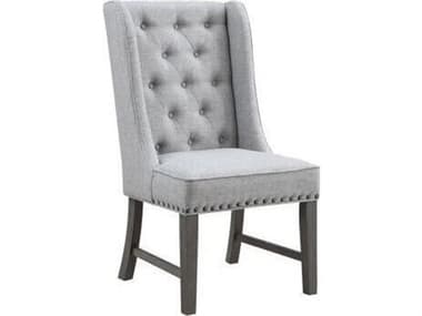 Avalon Furniture Pine Wood Gray Upholstered Armless Dining Chair AVLD00118HC