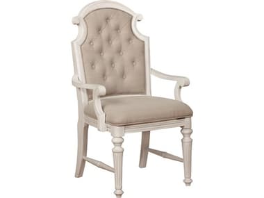Avalon Furniture Rubberwood Beige Upholstered Arm Dining Chair AVLD0162NAC